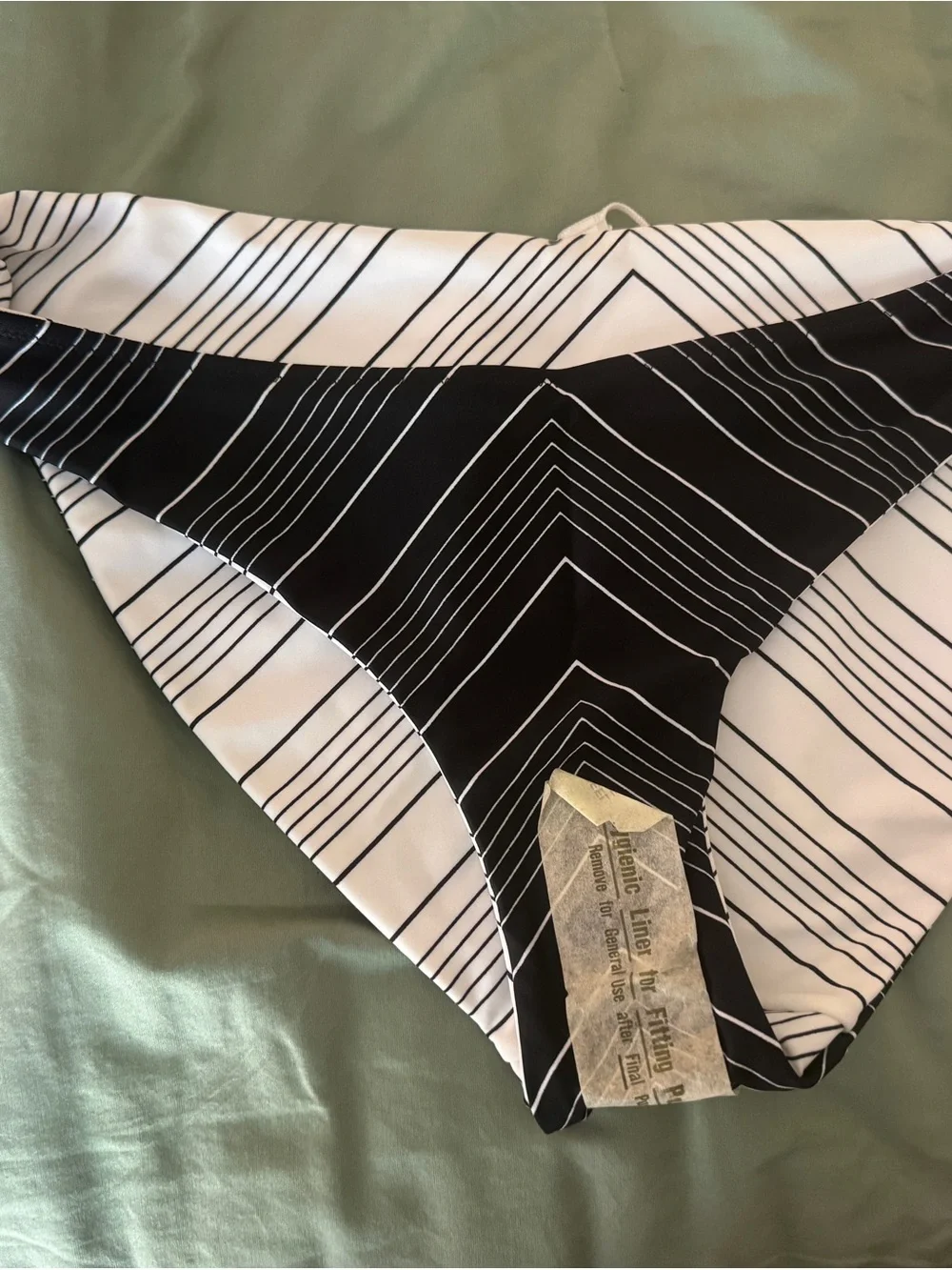 Athleta Black & White Striped Swim Bottoms and Top